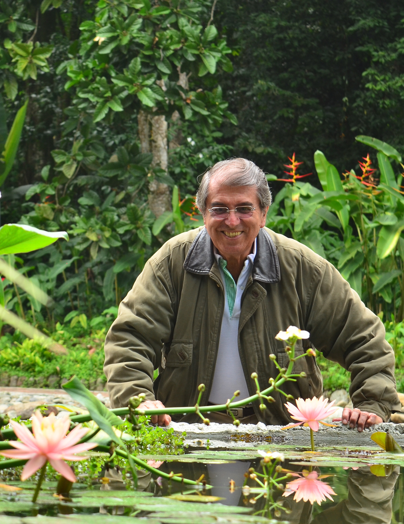 Alberto Gomez is the founder of the Quindio Botanical Garden here he poses for a picture at the garden